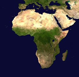 satellite image of the African continent 