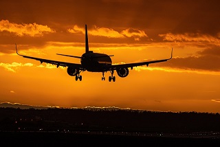 Commercial airliner landing