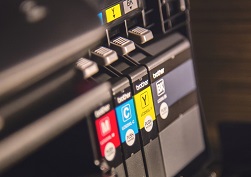 picture of an original print cartridge installed in a printer