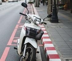 Scooter parked in no parking zone, Thailand