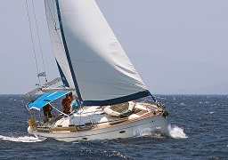 Yacht sailing in the sea